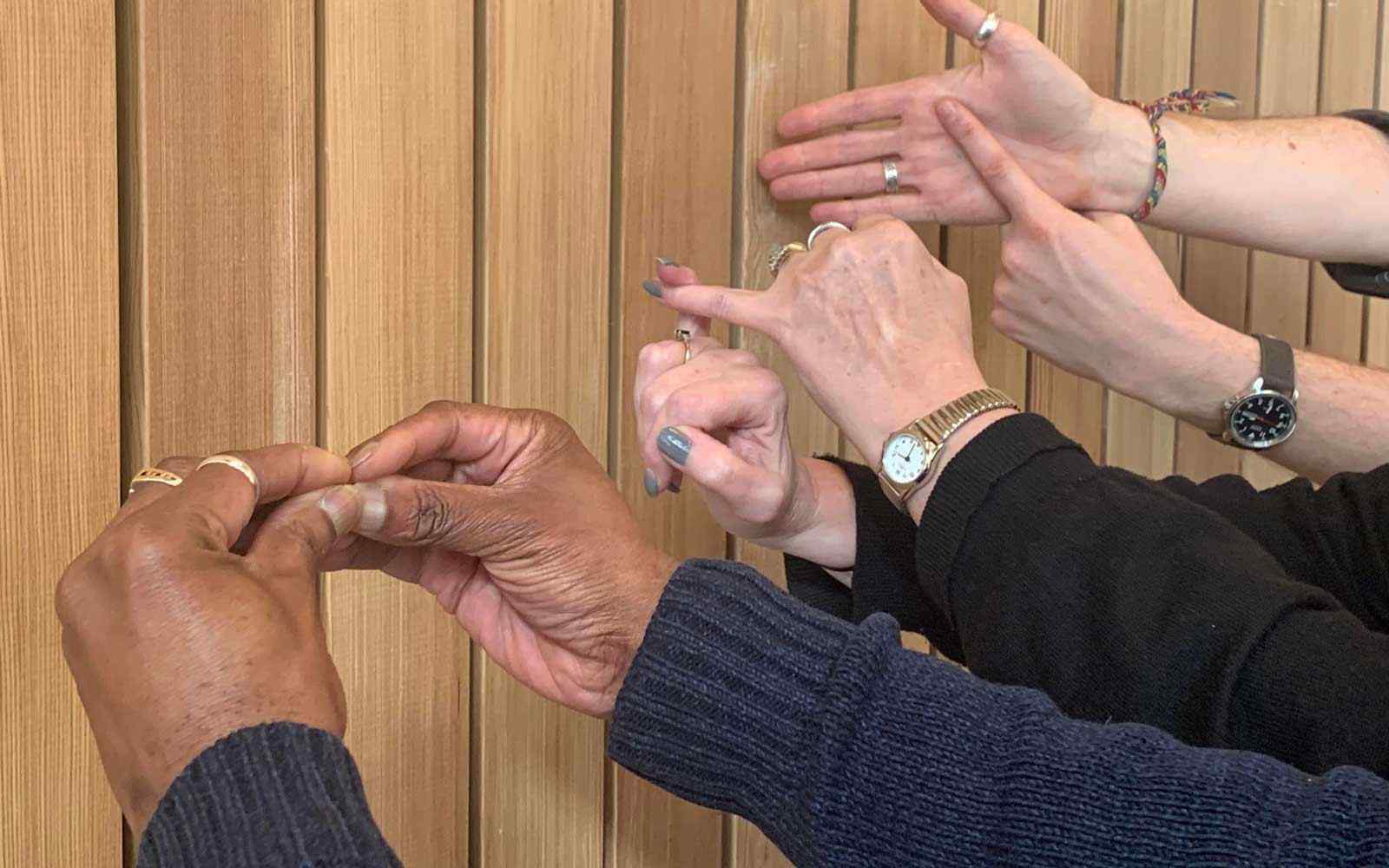 Person using sign language